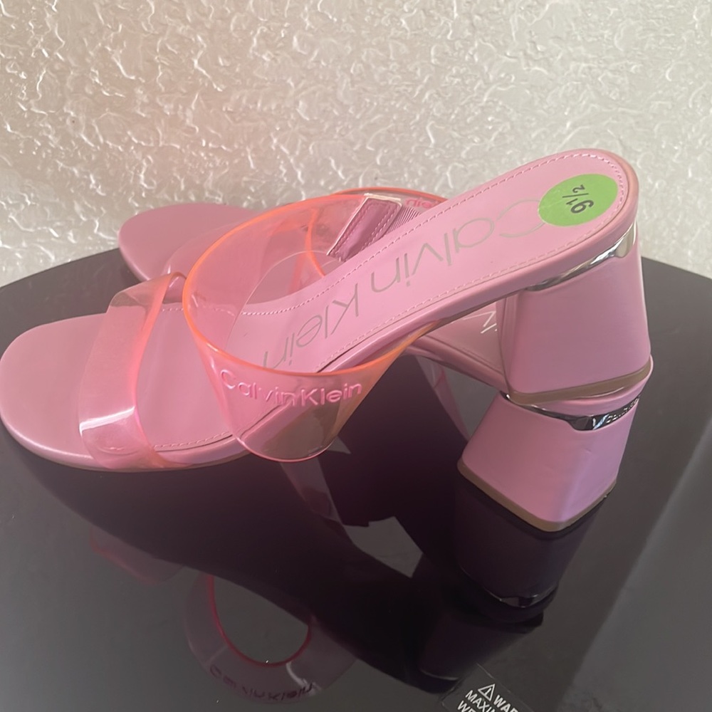 Calvin Klein clear vinyl heels